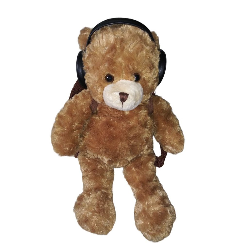 Iflops Share The Tunes Bear Stuffed Plush Plug and Play Headphone Speakers Bear